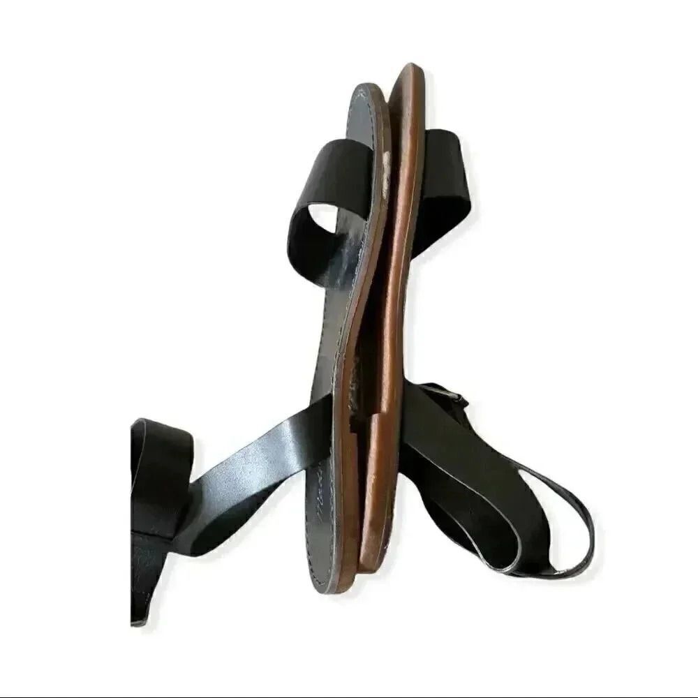 Madewell The Boardwalk Leather Ankle-Strap Black Sandal Sz 6.5 - Picture 5 of 7